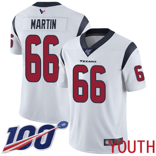 Houston Texans Limited White Youth Nick Martin Road Jersey NFL Football 66 100th Season Vapor Untouchable